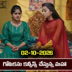 Podarillu Serial Today Episode October 2nd ‘పొదరిల్లు’ సీరియల్‌: గోపిక మనసును మహా మారుస్తుందా..?             