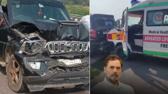 రాహుల్‌కు తప్పిన ప్రమాదం.. కాన్వాయ్ లోని వాహనాలు ఢీ, పలువురికి గాయాలు