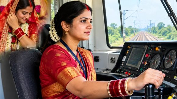 లోకో పైలట్ విధుల్లోకి కొత్త పెళ్లి కూతురు.. కేబిన్‌లో పనులపై వీడియో వైరల్