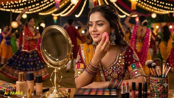 నాన్ స్టాప్ డాండియా డాన్స్ చేసినా చెదరని మేకప్.. రాత్రంతా ఫ్రెష్ లుక్ కోసం టిప్స్